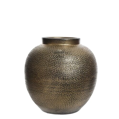 Vaza handmade teracota auriu patinat 24 cm