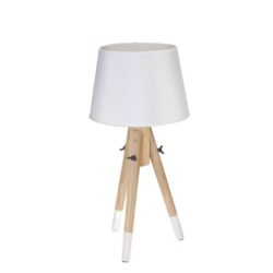 Lampa 3 picioare de lemn alba 49 cm