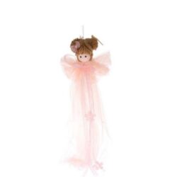 Figurina textila fetita cu rochie 43 cm