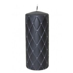 Lumanare cilindrica handmade neagra 18x7 cm