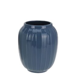 Vaza decorativa ceramica albastru uni 18 cm