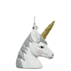 Figurina unicorn alb agatatoare 11.5 cm
