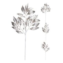 Creanga artificiala argintie frunze 55 cm