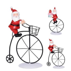 Decoratiune Santa pe bicicleta 10 cm