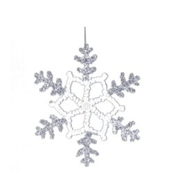 Ornament fulg de nea cu sclipici 25 cm amsieu.ro