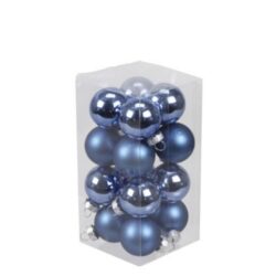 Set 16 globuri sticla albastru mix 3.5 cm amsieu.ro