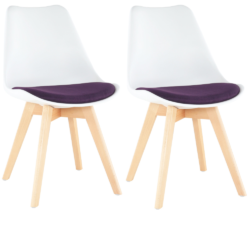 Set 2 buc scaun alb violet DAMARA