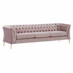 Canapea cu 3-locuri de lux roz invechit NIKOL 3 ML