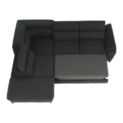 Canapea cu functie de reglare a adancimii sezutului gri model stanga COPER14