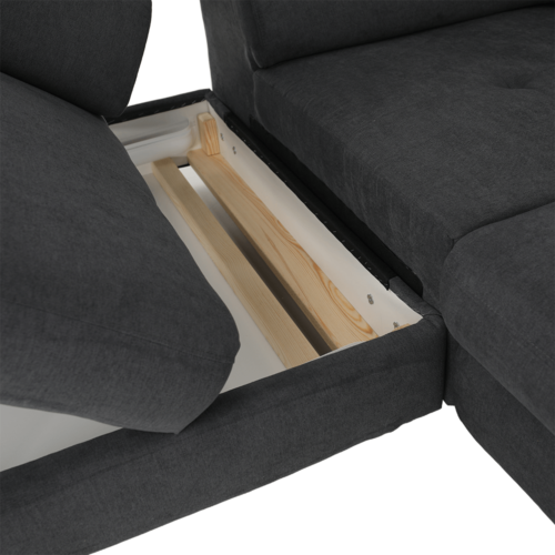 Canapea cu functie de reglare a adancimii sezutului gri model stanga COPER26