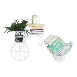 alento bicykel kvetinac biely dekor 05