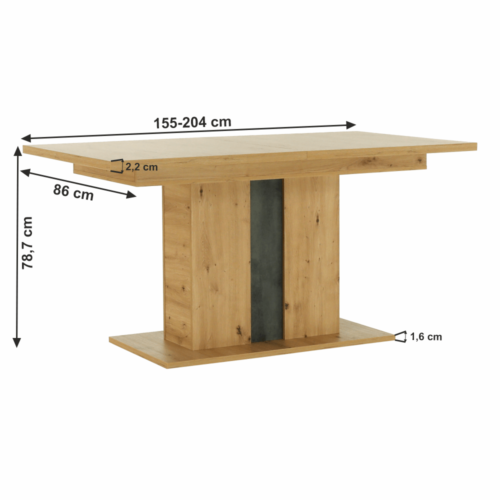 eridan jedalensky rozkladaci stol dub artisan sivy beton hlavny koty