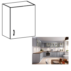 Cabinet superior alb gri mat model dreapta LAYLA G601F
