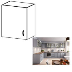 Cabinet superior alb gri mat model stanga LAYLA G601F