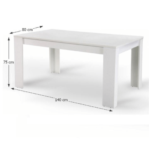 jedalensky stol biely 140x80 cm tomy rozmery
