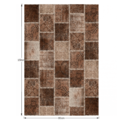 koberec hnedy kocky adriel typ 80x150 01