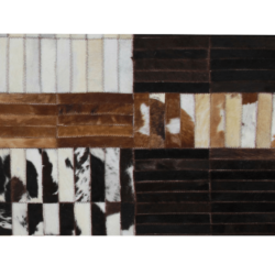 Covor de lux din piele negru maro alb patchwork 201x300 PIELE DE VITa TIP 4