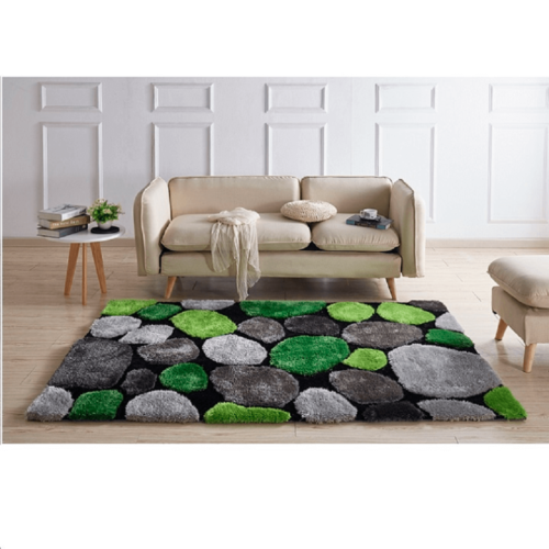 koberec pebble typ 1 zeleny interier 2