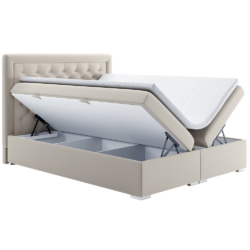 moderna postel typu boxpring kremova rozklad 1
