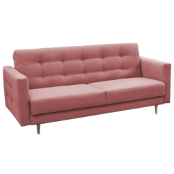 Canapea tapitata cu 3-locuri material textil roz invechit AMEDIA