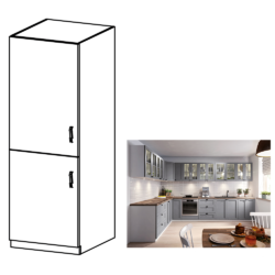 Dulap pentru frigider incorporabil gri mat alb model stanga LAYLA D60ZL