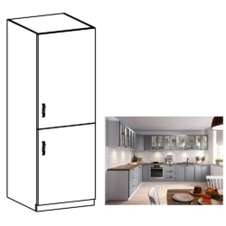 Dulap pentru frigider incorporabil gri mat alb model dreapta LAYLA D60ZL