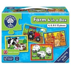 Set 4 Puzzle La ferma (4 6 8 si 12 piese) FARM FOUR IN A BOX