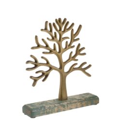 Decoratiune metalica suport lemn copac 23x5x26 cm