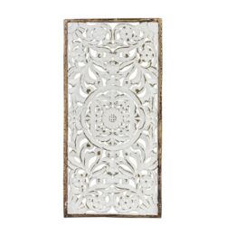 Decoratiune perete metal alb antichizat 78x39x4 cm