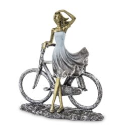 Figurina femeie cu bicicleta 22 cm