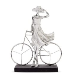 Figurina femeie cu bicicleta 33x27x14 cm