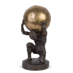 Figurina metalica Atlas negru 29x12.5 cm
