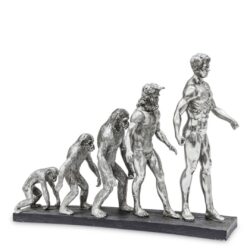 Figurina metalica Human Evolution argintiu 43x55x13.5 cm