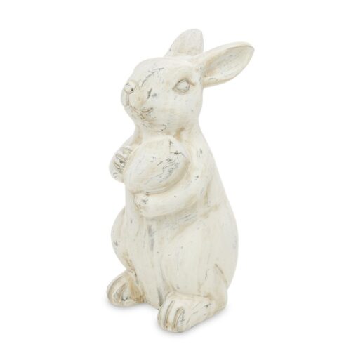 Decoratiune iepure alb ceramica 21x9x10 cm
