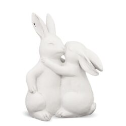Decoratiune iepuri ceramica 19x15x8 cm