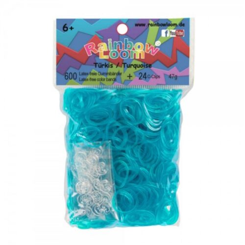 Elastice Rainbow Loom Jelly Turcoaz 600 buc3