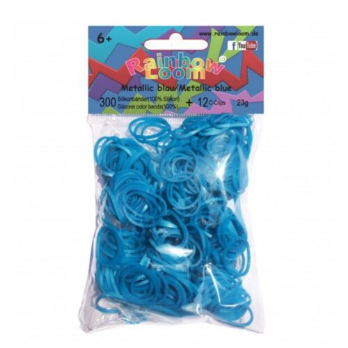 Elastice Rainbow Loom Metalic Albastru 300 buc1