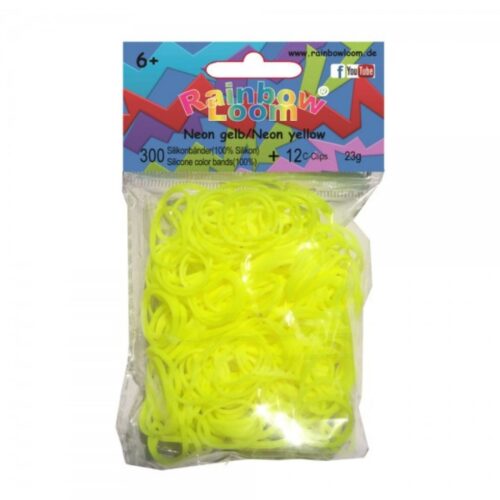 Elastice Rainbow Loom Neon Galben 300 buc3