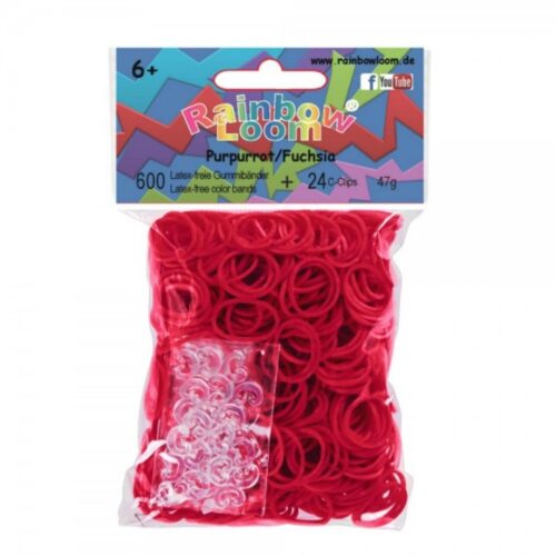 Elastice Rainbow Loom Standard Fuschia 600 buc3