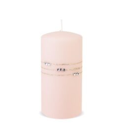 Lumanare cilindrica roz pudra 13.5x7 cm