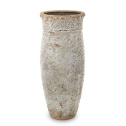 Vaza ceramica bej antichizat 44.5x18 cm