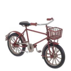 Decoratiune de metal bicicleta rosie 16.5x5.5x9 cm