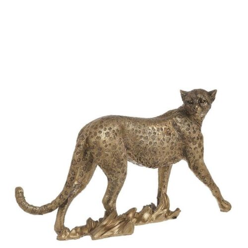 Figurina leopard auriu 25x8x15 cm