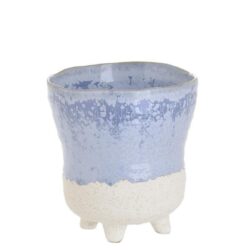 Ghiveci ceramica albastru alb 10x10 cm