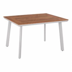 Masa din aluminiu cu aspect de lemn, Alb, 120x80x72