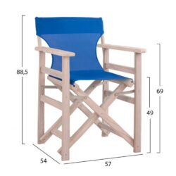 Scaun cu manere de lemn albastru