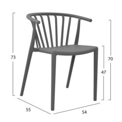 Scaun din polipropilena Gri2