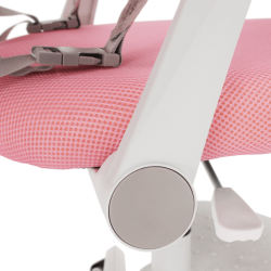 Scaun reglabil cu suport pentru picioare si curele roz alb ANAIS17