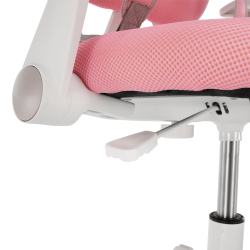 Scaun reglabil cu suport pentru picioare si curele roz alb ANAIS18