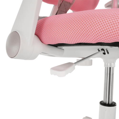 Scaun reglabil cu suport pentru picioare si curele roz alb ANAIS18